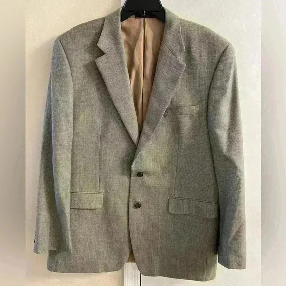 Ralph Lauren Other - Ralph Lauren silk/wool blend blazer beige/black button front. Sz 44 L